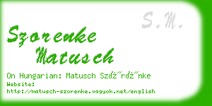 szorenke matusch business card